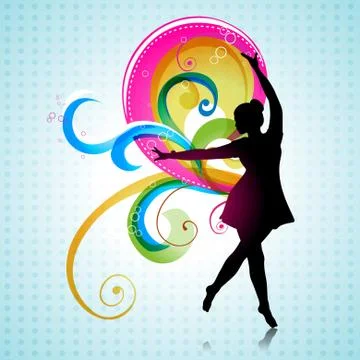 Vector dancing girl Stock Illustration