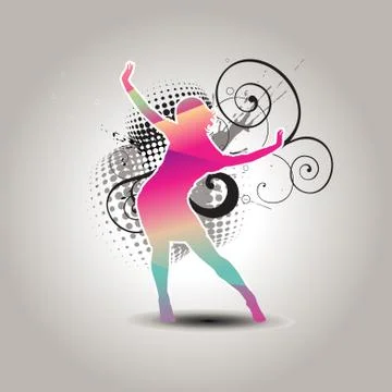 Vector dancing girl Stock Illustration