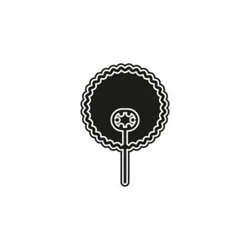 Vector Dandelion blowing silhouette. Flying blow dandelion buds Stock Illustration
