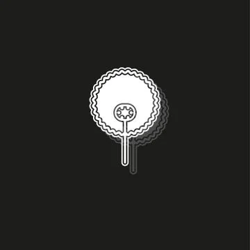 Vector Dandelion blowing silhouette. Flying blow dandelion buds Stock Illustration