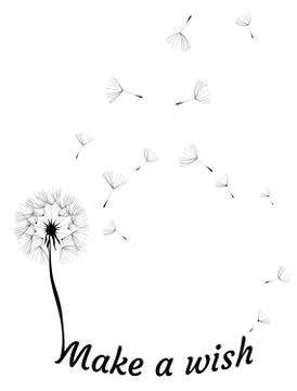 Vector Dandelion Make a Wish Stock-Illustration
