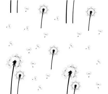 Vector Dandelion Seamless. Stock Illustration