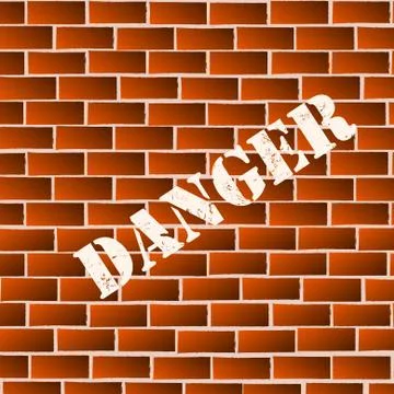Vector : Danger painted on brick wall Stock Illustration