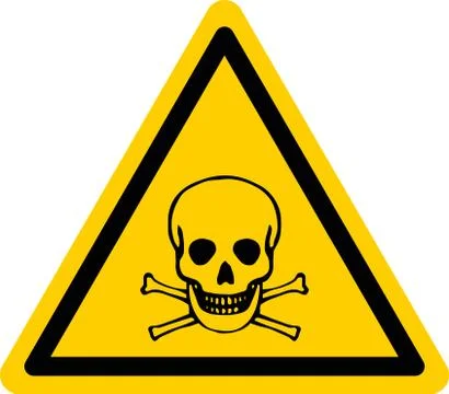 Vector danger sign with skull and bones Stock Illustration