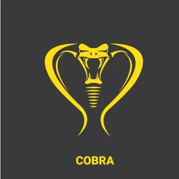 Vector dangerous cobra snake head with hood logo design template. danger king Stock Illustration