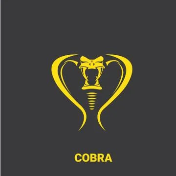 Vector dangerous cobra snake head with hood logo design template. danger king Stock Illustration