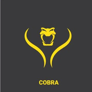 Vector dangerous cobra snake head with hood logo design template. danger king 库存插图