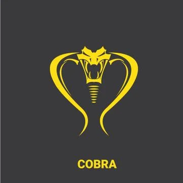 Vector dangerous cobra snake head with hood logo design template. danger king Stockillustratie