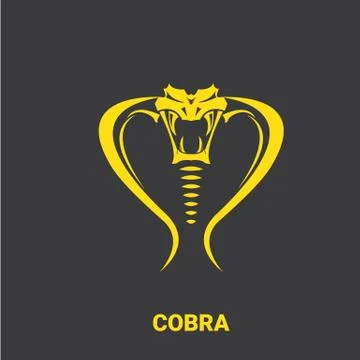 Vector dangerous cobra snake head with hood logo design template. danger king Stock Illustration