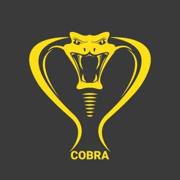 Vector dangerous cobra snake head with hood logo design template. danger king Stock Illustration