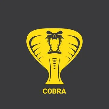 Vector dangerous cobra snake head with hood logo design template. danger king Stockillustratie