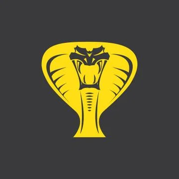 Vector dangerous cobra snake head with hood logo design template. danger king 库存插图