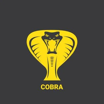 Vector dangerous cobra snake head with hood logo design template. danger king Stock Illustration