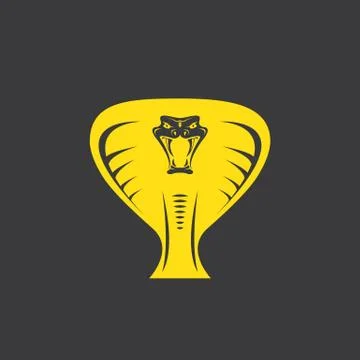 Vector dangerous cobra snake head with hood logo design template. danger king Stock Illustration