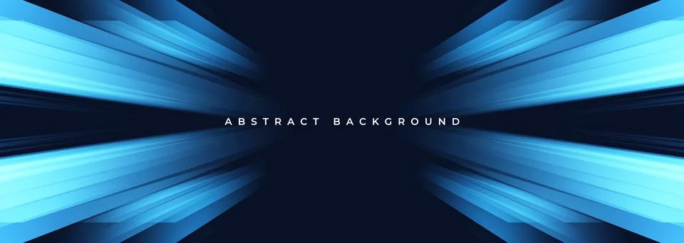 Vector dark abstract wide background with blue glowing high-speed light effect イラスト素材