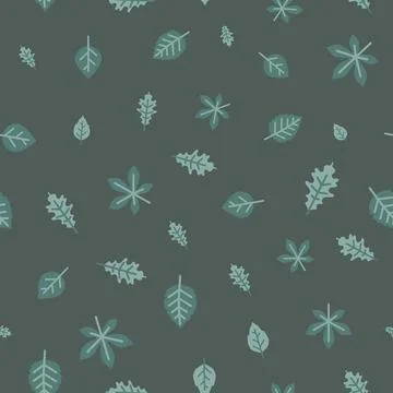 Vector Dark autumn leaves repeat pattern background design Illustrazione stock