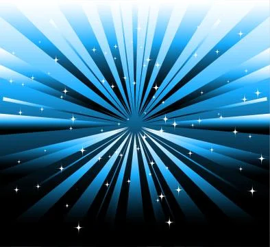 Vector dark background and blue ray with star Stock Illustration
