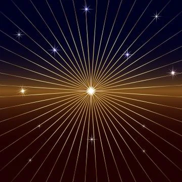 Vector Dark Background with star and rays Stock Illustration