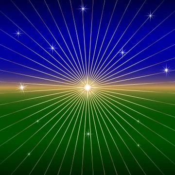 Vector Dark Background with star and rays Stock Illustration