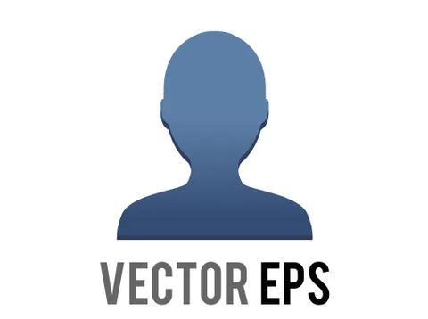 Vector dark blue silhouette generic profile of one person icon Illustrazione stock