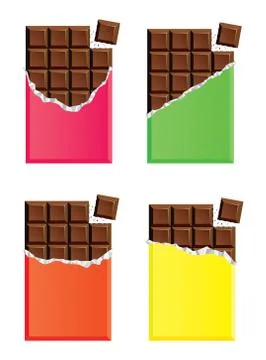 Vector dark chocolate bars with a piece of chocolate bar Stock Illustration
