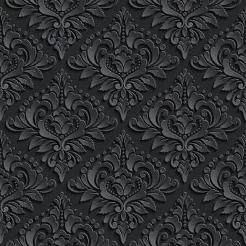 Vector dark damask seamless pattern background. Elegant luxury texture for wa Illustrazione stock