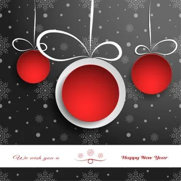 Vector dark gray gradient poster for Happy New Year holidays with group of ha Stock Illustration