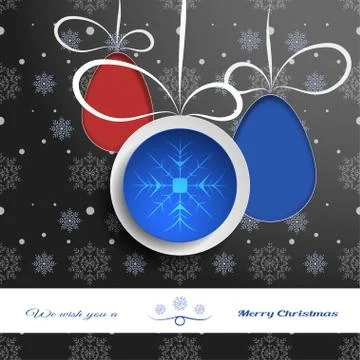 Vector dark gray gradient poster for Merry Christmas holidays with group of h Stock Illustration