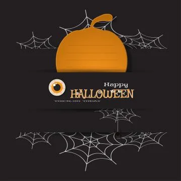 Vector dark gray paper poster with slots for Halloween holiday with an inscri Stock Illustration