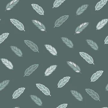Vector dark green leafs texture background seamless pattern print Stock Illustration