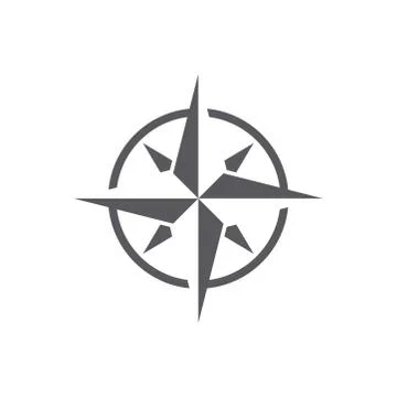 Vector dark grey windrose icon Illustrazione stock