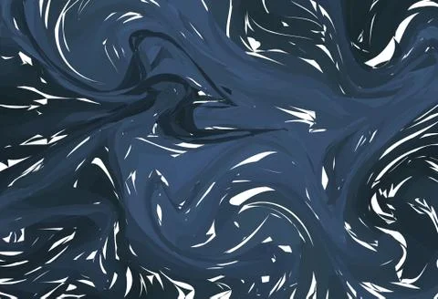 Vector Dark Hand drawn artwork on water marble texture. Liquid paint pattern. Illustrazione stock