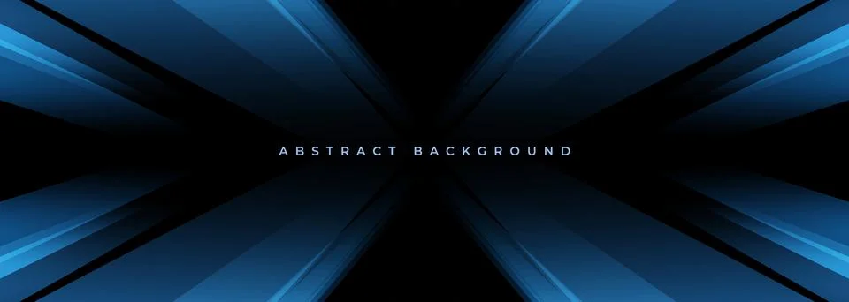 Vector dark wide abstract background with blue glowing high-speed light effect Illustrazione stock