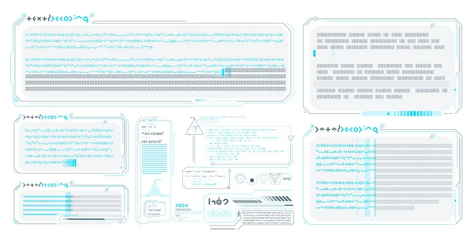Vector data elements for sci-fi interface infographics. 스톡 일러스트