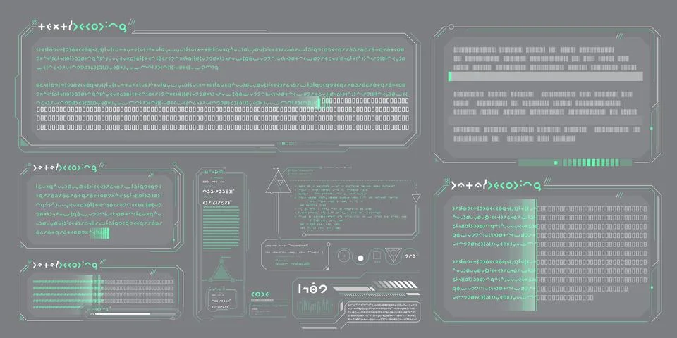 Vector data elements for sci-fi interface infographics. イラスト素材