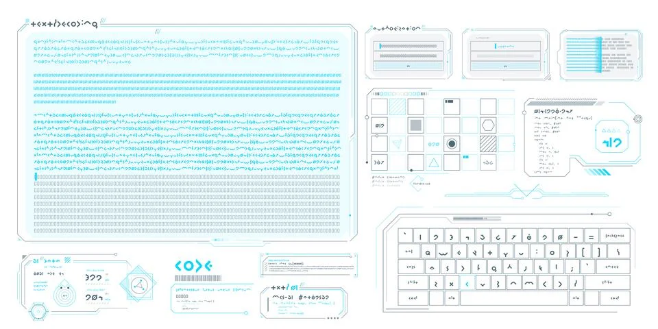 Vector data elements for sci-fi interface infographics. Stock Illustration