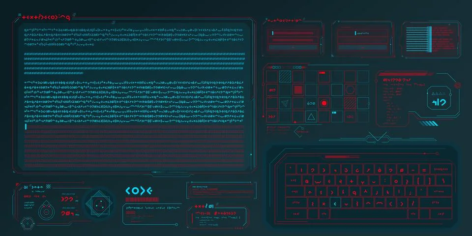 Vector data elements for sci-fi interface infographics. 스톡 일러스트