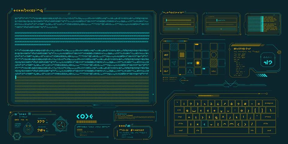 Vector data elements for sci-fi interface infographics. Stockillustratie