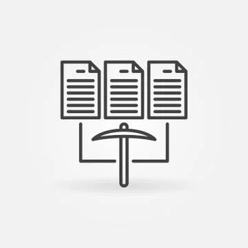 Vector Data Mining outline concept icon 库存插图
