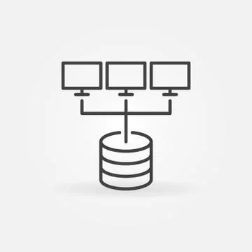 Vector Data Mining Technology concept line icon Illustrazione stock