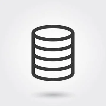 Vector, Database Business, Line Icon with shadow Stock Illustration