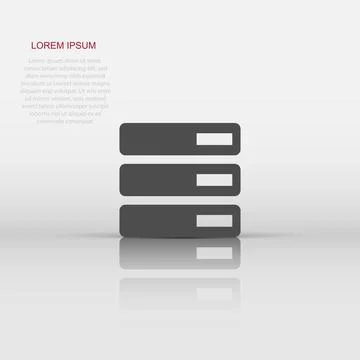 Vector database, server icon in flat style. Storage sign illustration picto.. Stock Illustration