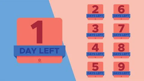 Vector of Days Left. Perfect for countdown party, event Stock Illustration