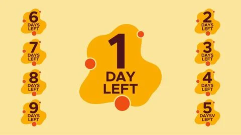 Vector of Days Left. Perfect for countdown party, event Stock Illustration
