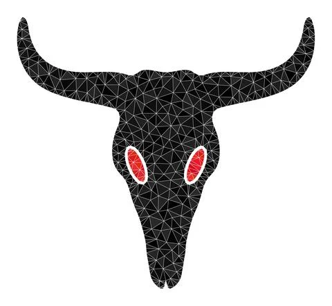 Vector Dead Bull Head Polygonal Icon Illustrazione stock