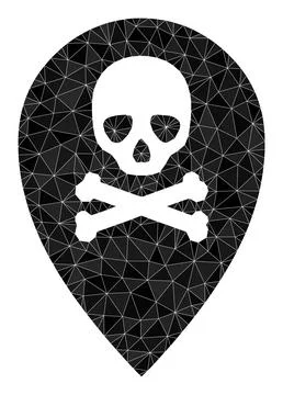 Vector Dead Place Marker Triangle Filled Icon Stock Illustration