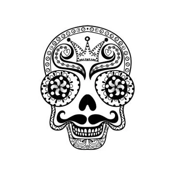 Vector  Dead Skull illustration, Hand drawn Skull in zentangle s Stock-Illustration