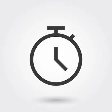 Vector, Deadline, Time, Clock, Watch, Line Icon with shadow Stock Illustration