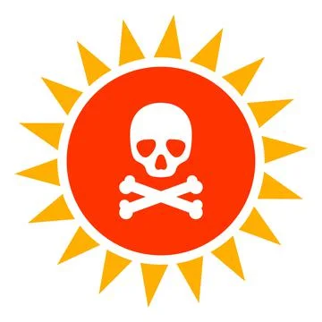 Vector Death Sun Radiation Flat Icon Illustration Illustrazione stock