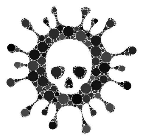 Vector Death virus Collage of Small Circles Stock Illustration